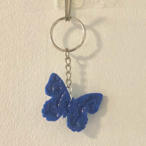 Blue Recycled Butterfly Keychain - Picture 2 of 3
